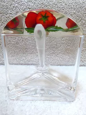 Vintage Clear Perspex Strawberry Lidded Jam Pot With Spoon • £18