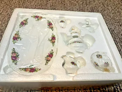 Old 1998 Royal Albert Old  Miniature Child Tea Set New In Box • $20