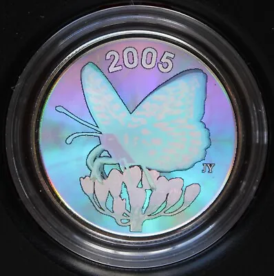 2005 CANADA 50 CENT .925 SILVER HOLOGRAM Coin - Fritillary Butterfly W/COA & Box • $49.99