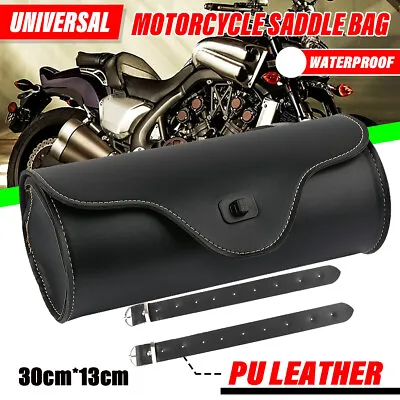 Motorcycle Front Fork Tool Bag Pouch Storage Luggage SaddleBag Leather Handlebar • $21.98