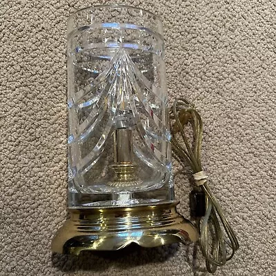 Authentic Waterford Crystal & Brass Electric Hurricane Lamp Overture Pattern • $199.99