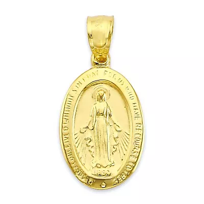 Solid Gold Miraculous Medal Pendant In 10k Or 14k Guadalupe Pendant • $174.99