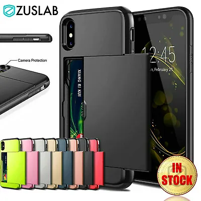 For IPhone X XS Max XR IPhone 8 Plus 7 Plus SE2020 Wallet Card Holder Case Cover • $8.95