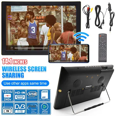 14.1 Inch 12V Portable Smart TV Remote Control Freeview Play Digital Television • £108.99