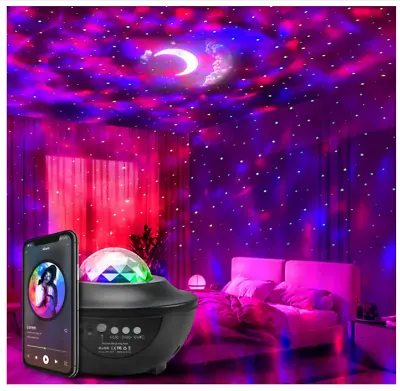 Galaxy Projector Lights Starry Night Light Moon Star Nebula Wave Projector  • $8.99