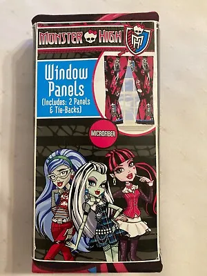 Monster High Curtains High School Monster 2013 Mattel 2 Panels 82 X 63 • $14.95