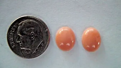 Andy's Gem Garage Sale - Italian Coral Cabachon Pair Pink 9x7mm Oval Natural • $42.99