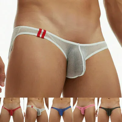 Men See Through Jockstrap Bulge Pouch Low Rise G-String Thong Briefs Underwear﹢ • £4.62