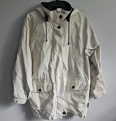 Pacific Trail Mens SZ Large White Jacket Flannel Lined With Many Pockets & Hood • $22.50