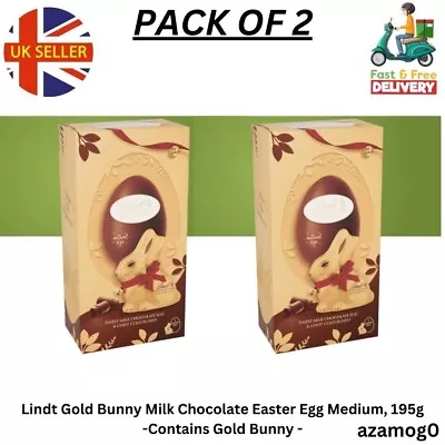 Lindt Gold Bunny Milk Chocolate Easter Egg Medium 2 X 195g • £39.90