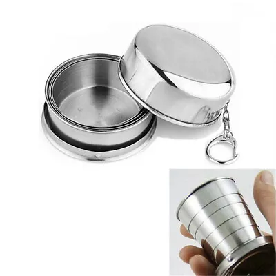 Stainless Steel Portable Outdoor Travel Folding Collapsible Cup TelescopiNHUK • £5.76