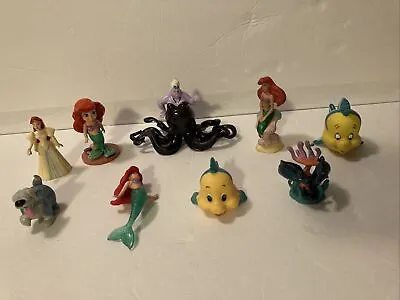 Disney Little Mermaid Figures Lot Of 9 Ariel Flounder Ursula Max • $19.35