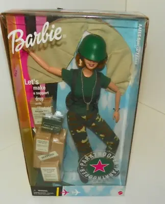 Vintage 2000 Paratrooper Barbie Doll Military Camouflage NIB #29474 • $38