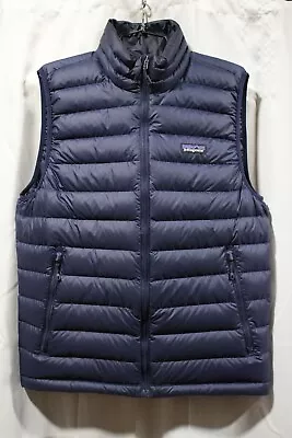 Patagonia Men's Medium 800 Down Sweater Puffer Vest Gilet New Navy SP2020 84622 • $114.97