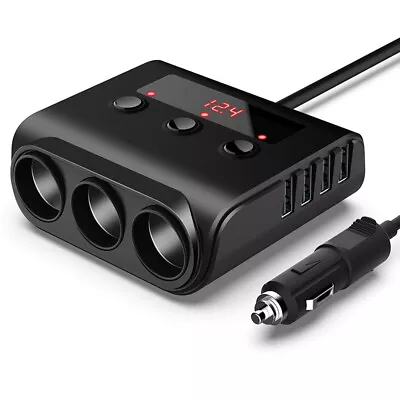 3 Way 12V 24V Multi Socket Car Cigarette Lighter Splitter USB Charger Adapter UK • £8.99