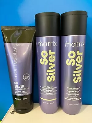 3 Matrix Total Results So Silver Shampoo Conditioner & Triple Power Mask New • $37.90