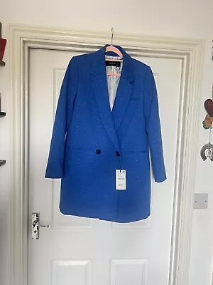 ZARA Blue Blazer Long Coat Size M New • £17