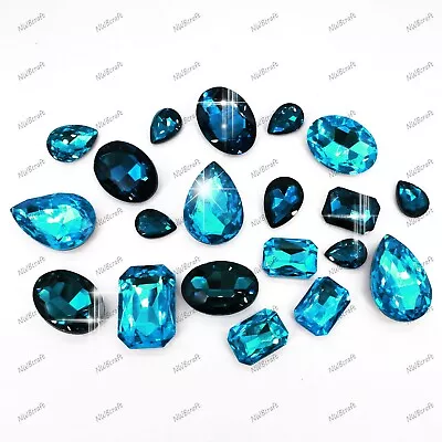 £5.99 • Buy Pointed Back Glass Crystal Diamante Rhinestone Gem Teardrop Oval Heart Square 