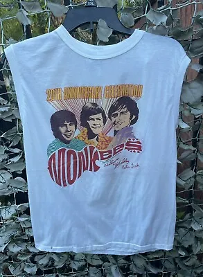 Vintage The Monkees 20th Anniversary World Tour 1986 T Shirt 80s Size XL • $24.99