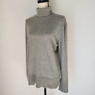 Victor Alfaro 100% Cashmear Turtle Neck Sweater Long Sleeve Grey Women's XL • $32.98