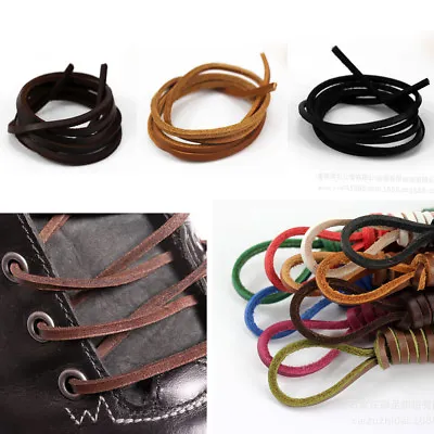 Leather Square Boot Shoe Laces Extra Strong Bootlaces 100/120/140/160cm • £4.19