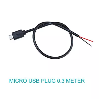 1pcs 30cm Micro USB Male Plug Cable 2 Wires Power Pigtail Cable Cord DIY • $1.31