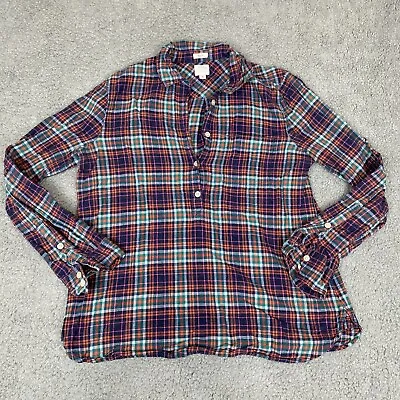 J. Crew Boy Fit Women’s Shirt Small Plaid Cotton Pocket Plaid 5 Button Up • $12.90