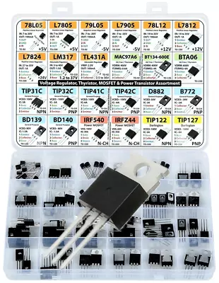 Power Transistor Mosfet Thyristor And Voltage Regulator Assortment Kit 82 Pcs • $45.99