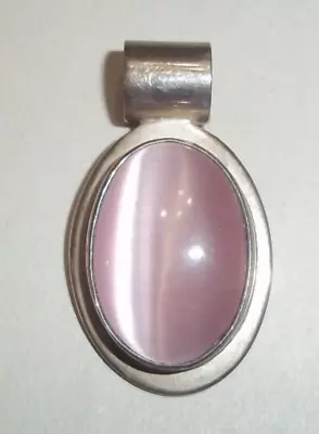 Stylish Vintage Mid-Century Sterling Silver & Purple Lavender Pendant • £28.92