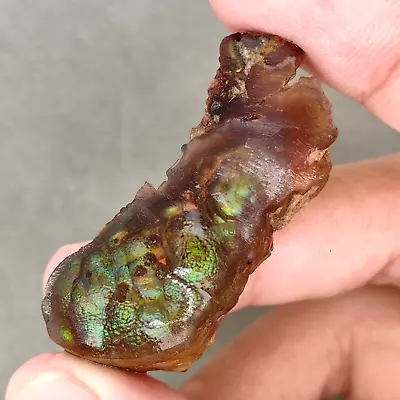 55.77 Beautiful Iridescent Window Mexican Fire Agate Rough Specimen • $40