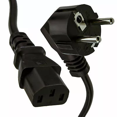 Right Angle European Schuko Plug To C13 IEC Plug 10A Power Cable 1.5m • £5.96