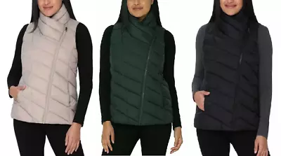 Nicole Miller Women's Asymmetrical Full Zip Quilted Lightweight Vest • $28.99