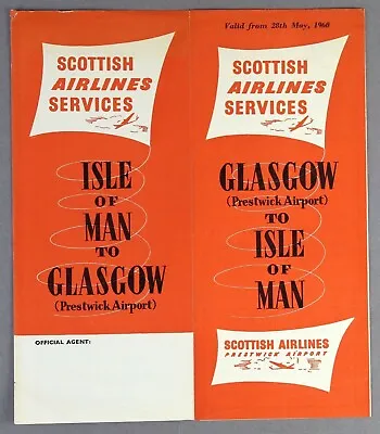 £179.95 • Buy Scottish Airlines Timetable Glasgow To Isle Of Man May 1960