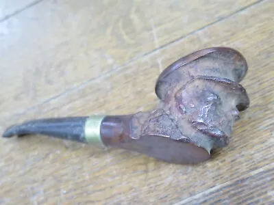 VTG Wood Carved Wooden Head Tobacco Smoking Pipe RARE OLD!!! • $40