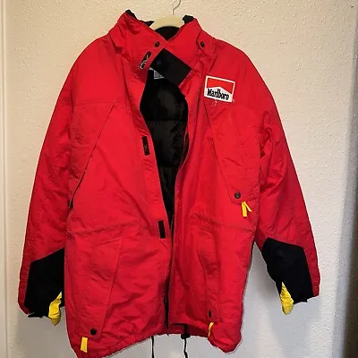 Vintage Marlboro Adventure Team Patch Hooded Puffy Jacket Down Snow • $6522.50