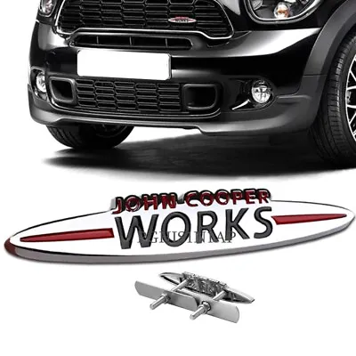 Chrome Red JOHN COOPER WORKS Car Front Grille Hood Badge JCW Emblem FOR MINI R55 • $10.95