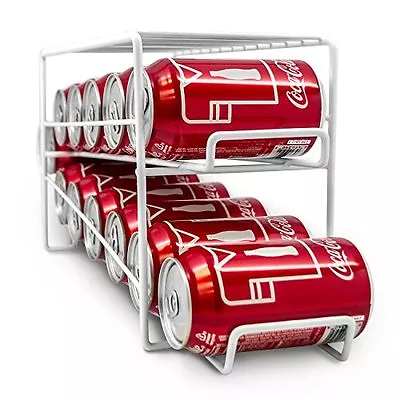 Soda Can Rack Beverage Dispenser - Holds 12 Standard Size 12oz Soda Cans (White) • $25.99