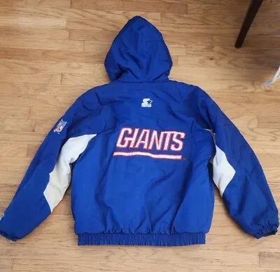 VTG STARTER PRO LINE AUTHENTIC NY GIANTS Full Zip Hooded WINTER JACKET SIZE M • $39.99