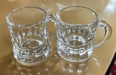 Federal Glass Co. Clear Mini Beer Mug Shot Glasses Marked On The Bottom Vintage • $13.20