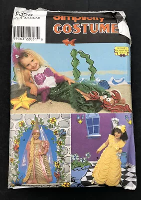 Girls  UNCUT SIMPLICITY 8328 Sewing Pattern Mermaid Princess Costume SIZE 3-8 • $6.99