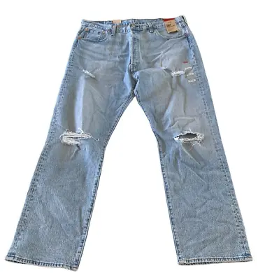 Levi's Men's 501 '93 Vintage-Inspired Straight Fit Jeans Distressed Blue 40x32 • $34.99