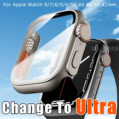 $7.99 • Buy Change To Ultra Case Cover For Apple Watch 8 7 6 54 SE HD Glass Screen Protector