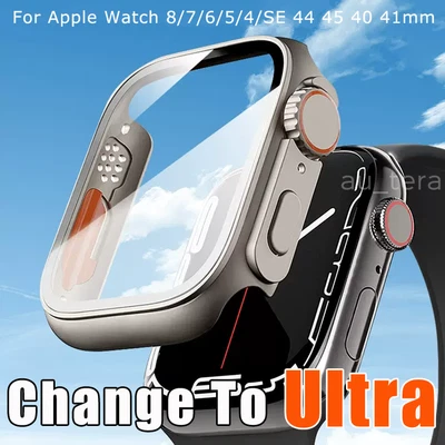 $7.99 • Buy Change To Ultra Case Cover For Apple Watch 8 7 6 54 SE HD Glass Screen Protector