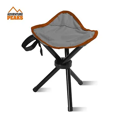 Folding Stool With Carry Strap Camping Hiking Fishing BBQ Lightweight Chair • £5.99