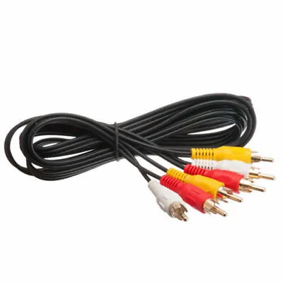 3 RCA To 3 RCA Male To Male Composite Audio Video AV Cable VCR DVD 3FT 1 Meter • $5.99