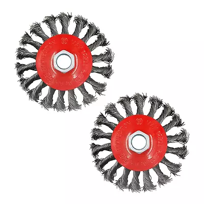 2 Pack 4 Inch Twist Knotted Wire Wheel Brush For Angle Grinder With 5/8 Inch-11 • $16.24