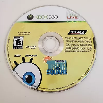 SpongeBob's Truth Or Square (Microsoft Xbox 360 2009) Disc Only Tested • $20.24