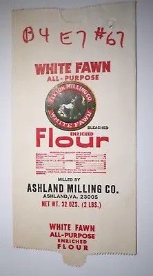 $12 • Buy Vintage Paper Sack Bag - WHITE FAWN FLOUR, ASHLAND MILLING CO, VA 1996
