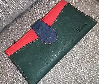 Fabretti Colourful Leather Bi-Fold Envelope Purse.       VGC.    #D1 • £10