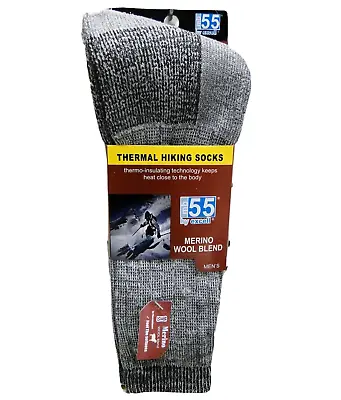 2pair Big Men's Size 13-16 Excell  Merino Wool Blend Thermal Boot Crew Socks • $12.99